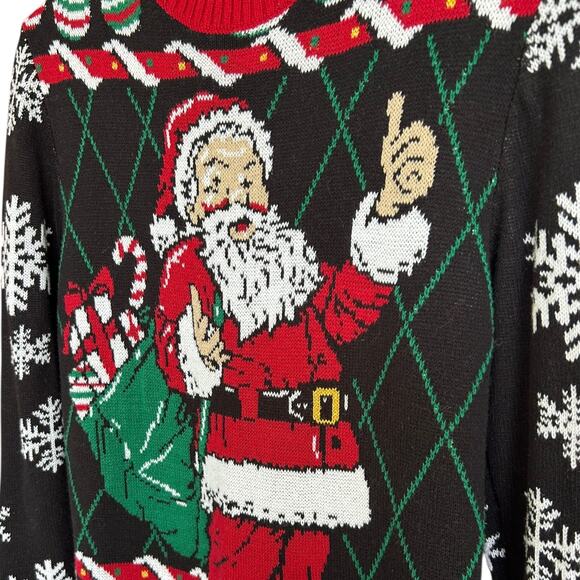 Santa Ugly Holiday Men's Sweater Size Medium - Picture 3 of 5